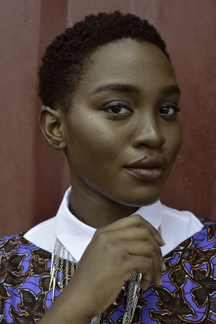 Portrait of a woman in Ankara print
